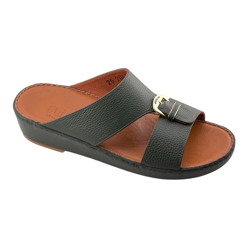 AJYAD Handmade Arabic Sandals For Men | Outdoor Mens Slippers | Everyday Flip Flops Open Toe | Arabic Genuine Shamwa Leather | New Design | Tan Footbed | Comfortable & LightWeight - Image 1